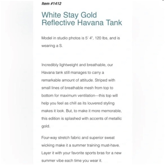 ZYIA Active White Stay Gold Havana Tank
Size Medium New with tag and bag! - Picture 7 of 12